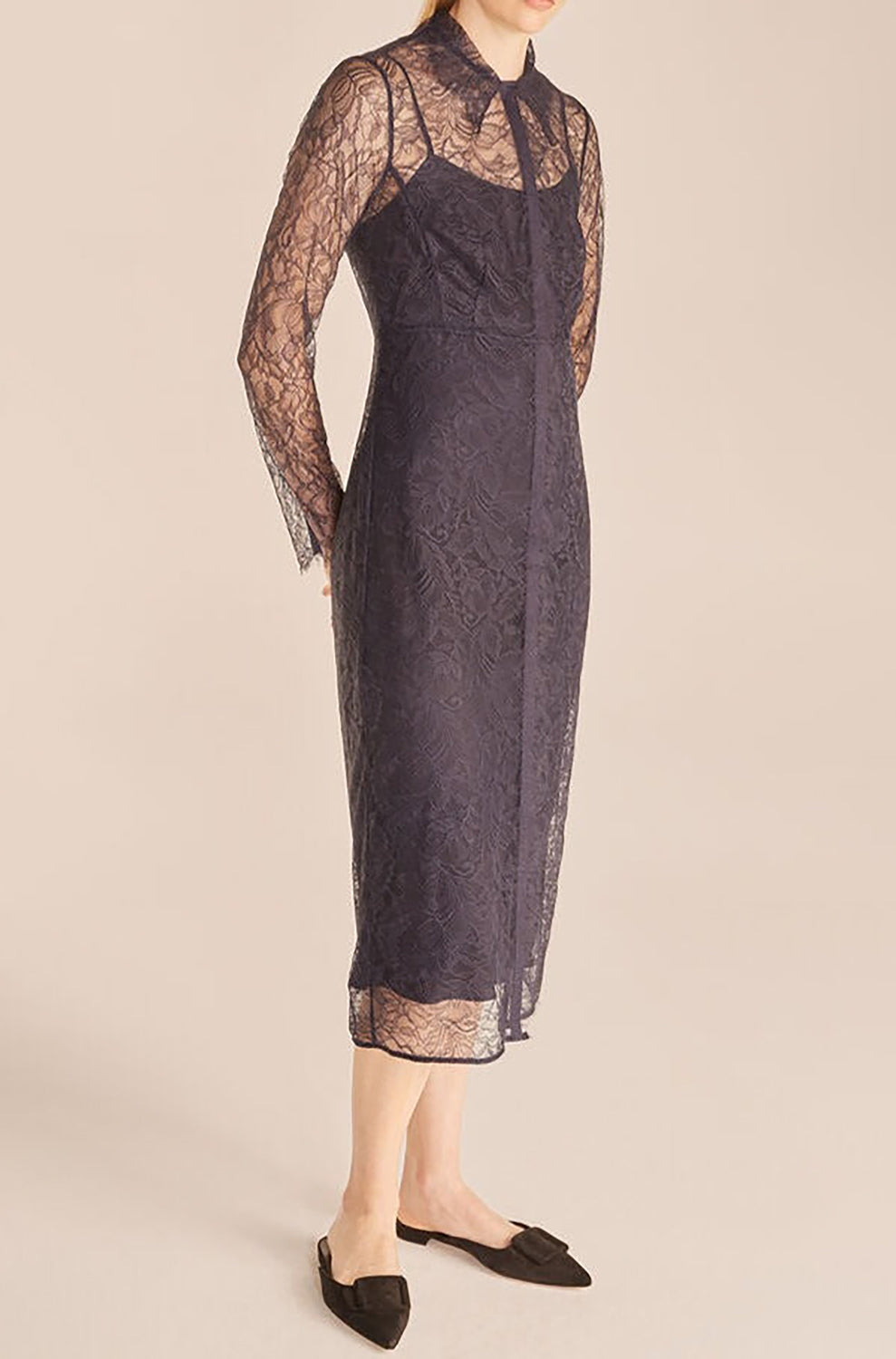 Lace Shirtdress | Navy