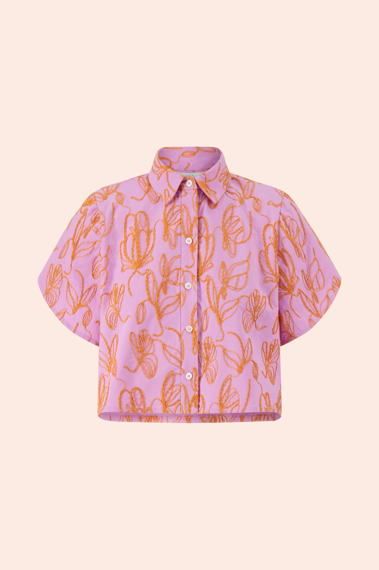 Thread Embroidered Canvas Top | Orchid