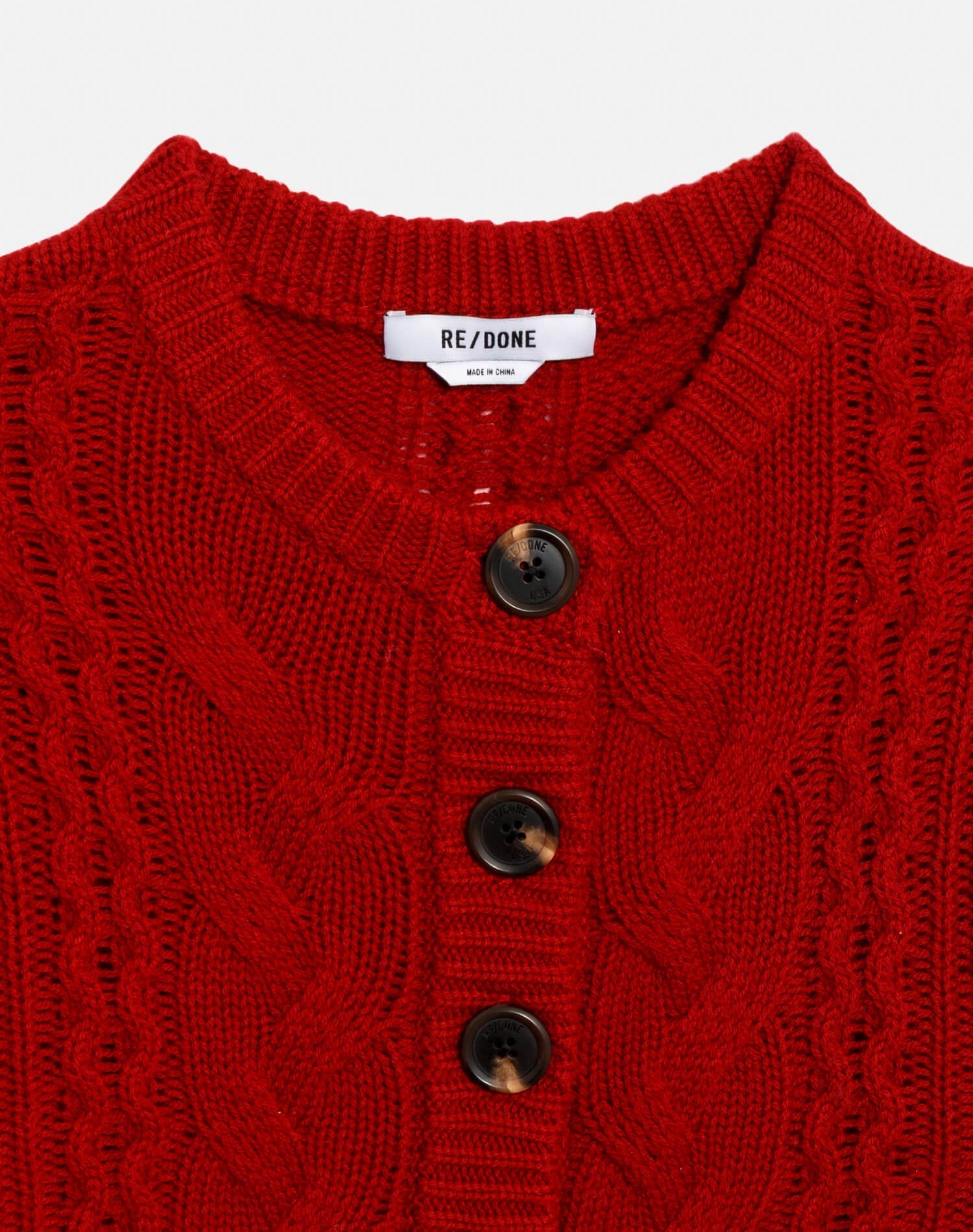 Womens | Cable Cardigan | Rosso