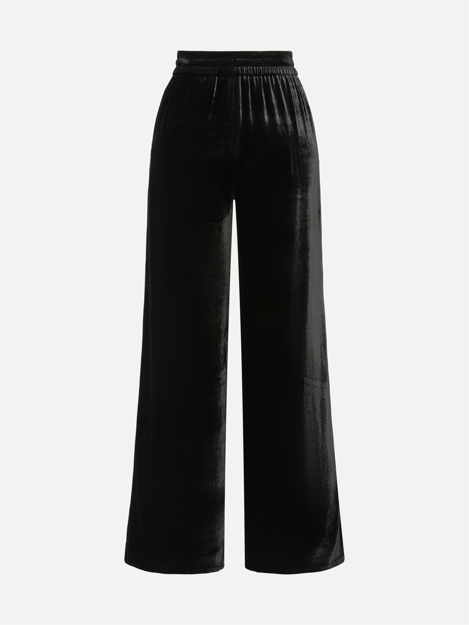 Velvet Wide-Leg Pants | Black