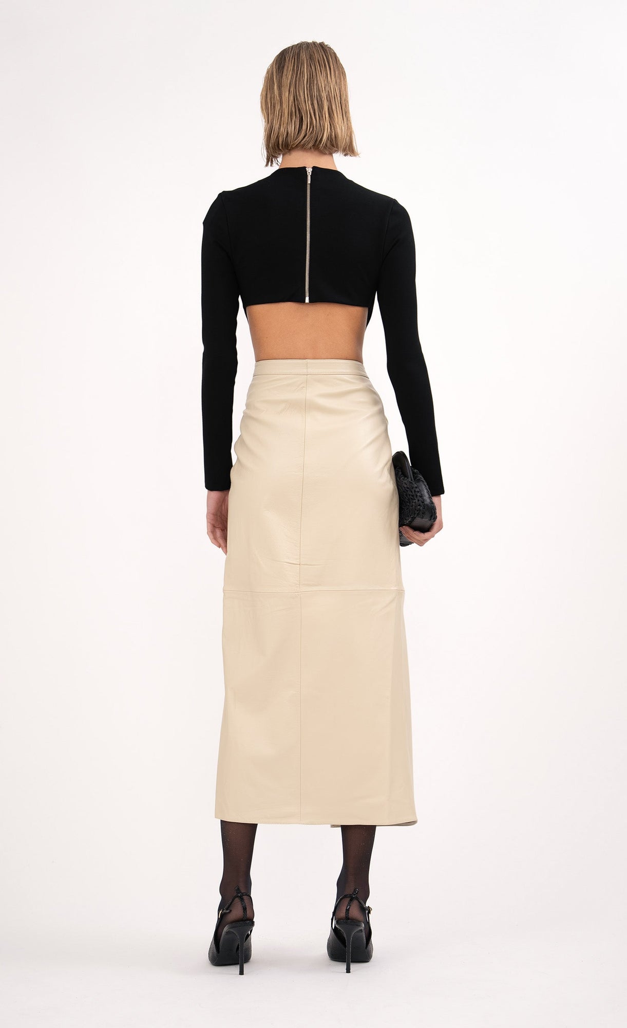 Celeste Leather Skirt | Crema
