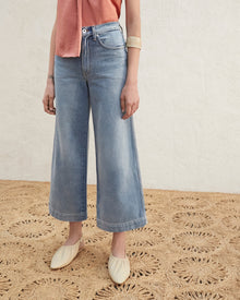 Ramos Wide Leg High Rise Jeans | Blue Wash