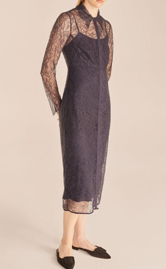 Lace Shirtdress | Navy