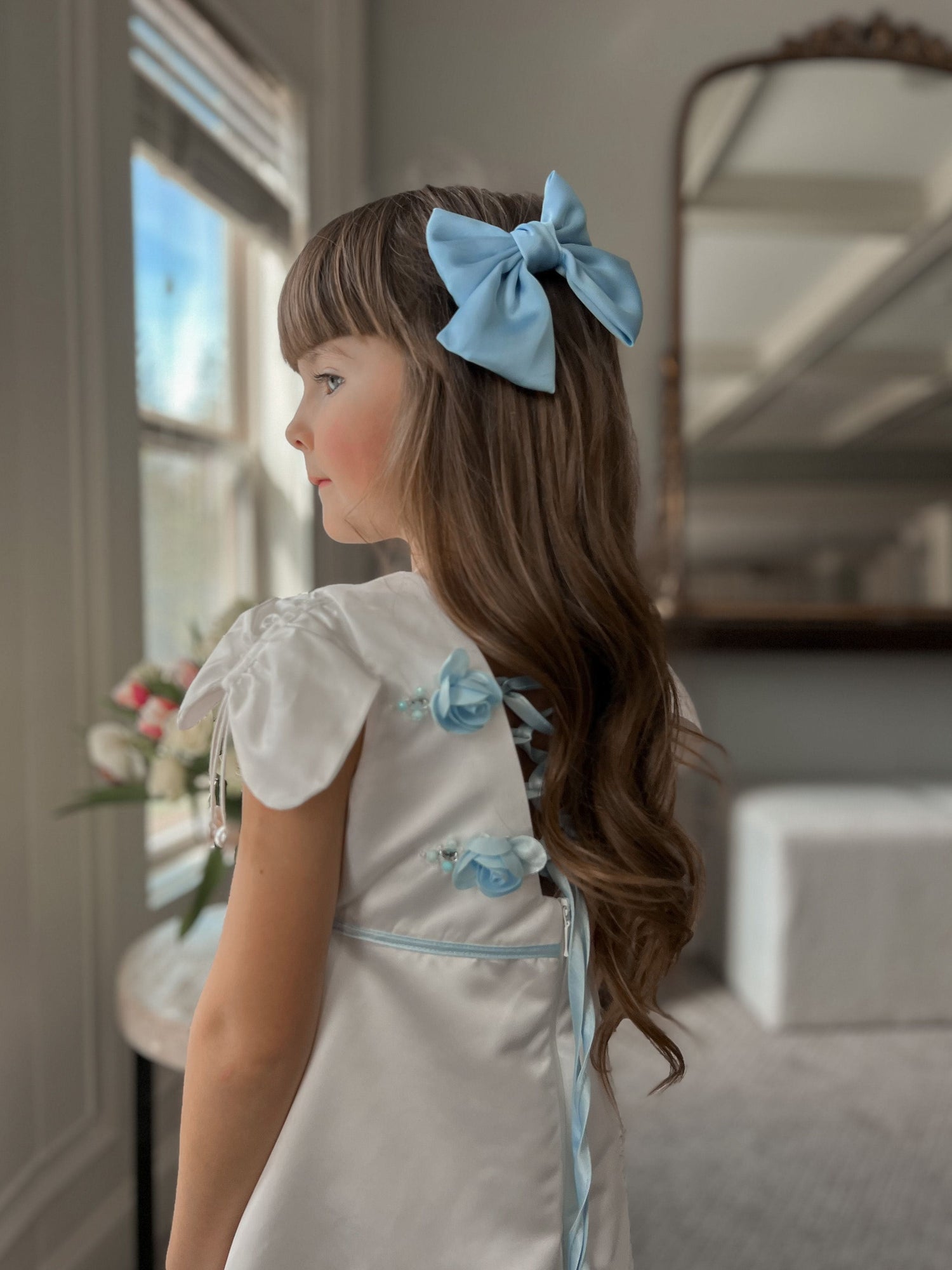 Girl | Abigail Hair Bow Baby Bow | Blue