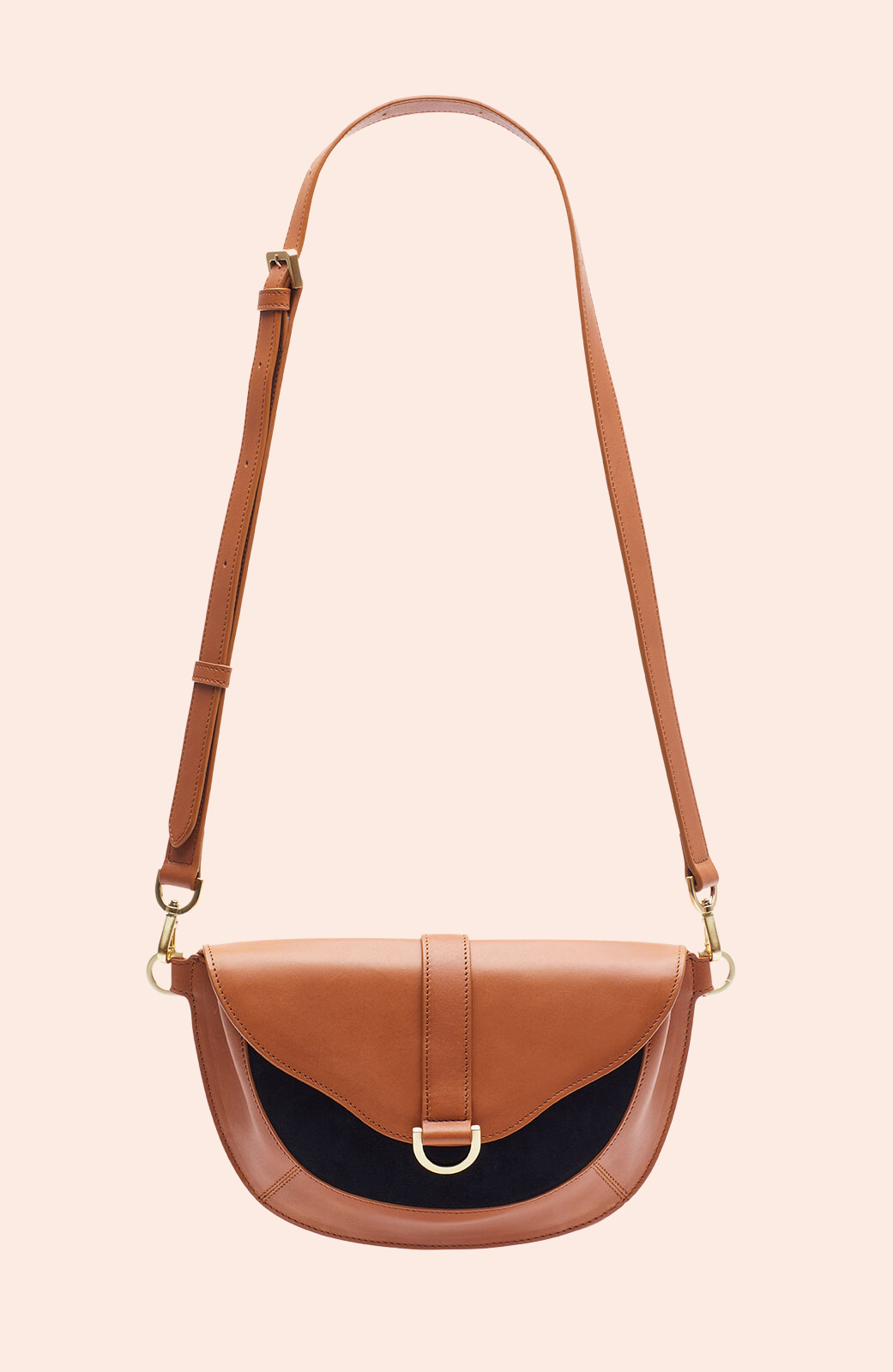 Leather Convertible Shoulder Bag | Cognac