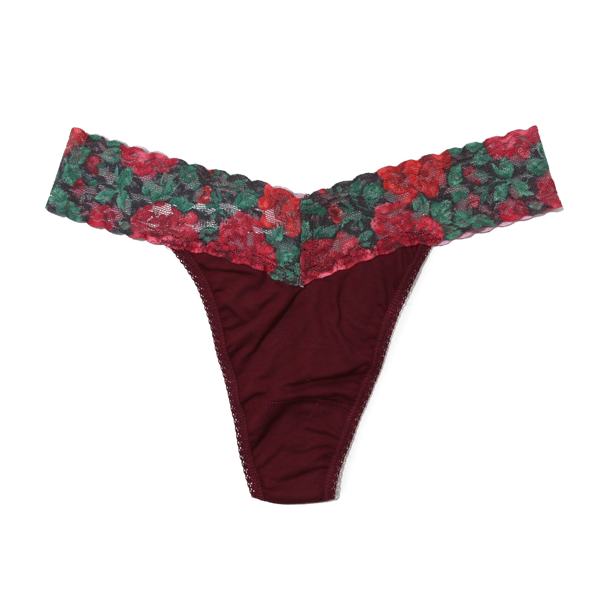 Cotton Original Rise Thong | Cabernet/Roses Are Red