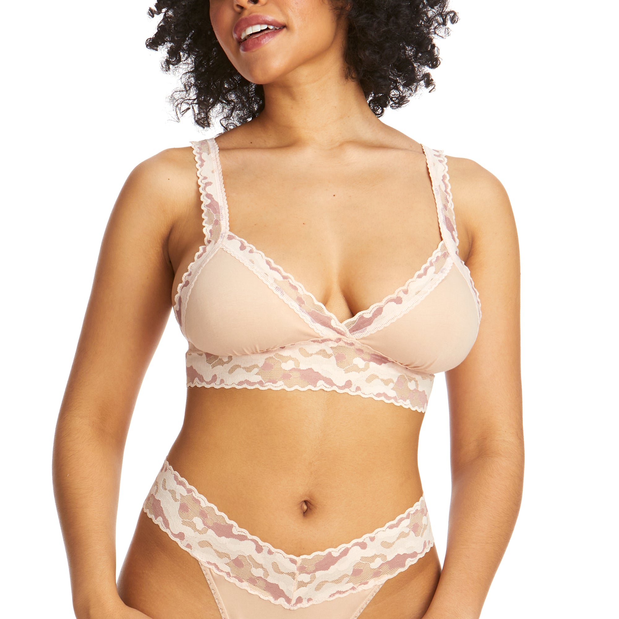 Cotton Padded Bralette | Vanilla-Desert Rose / Chai