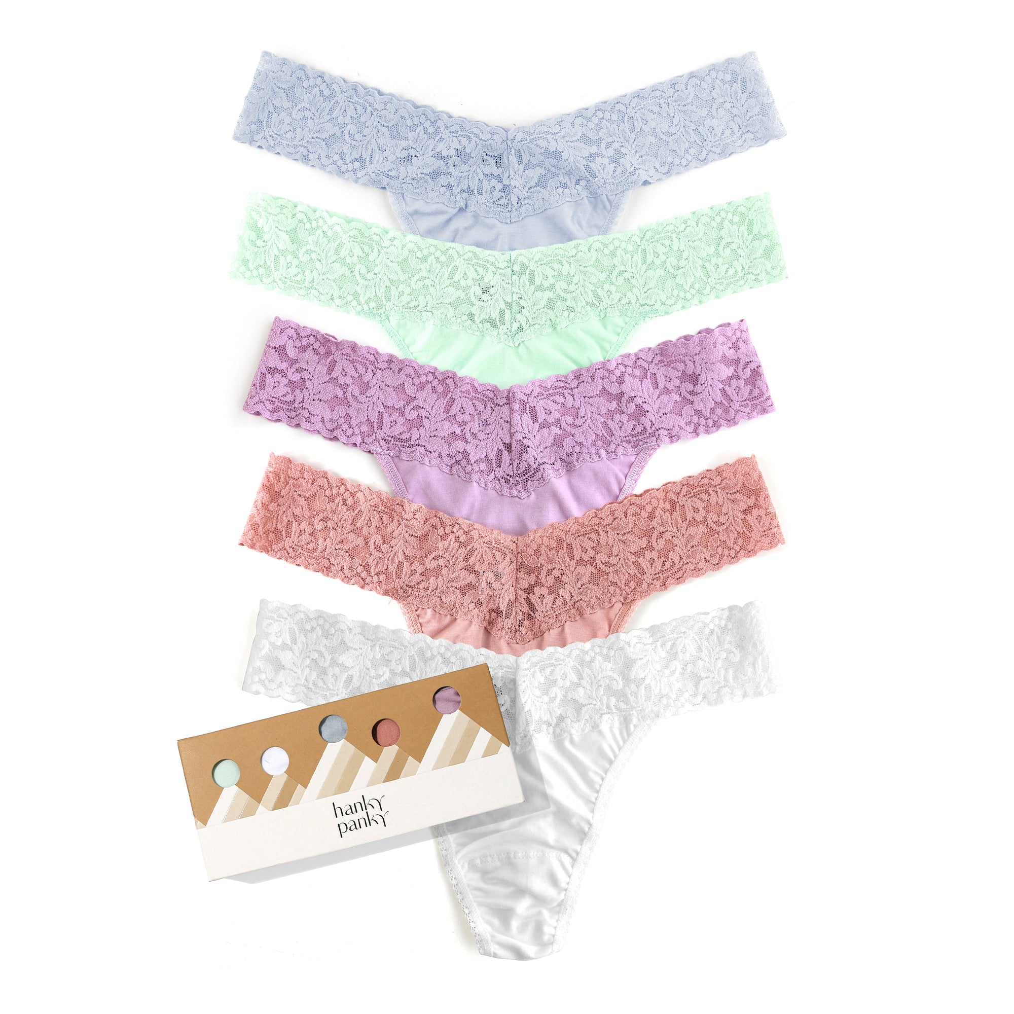 5-Pack Cotton Original Rise Thong | Dove Grey/Cucumber/Waterlily/Rooibos/White