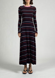 Womens | Dora Dress | Noir Multi Stripe