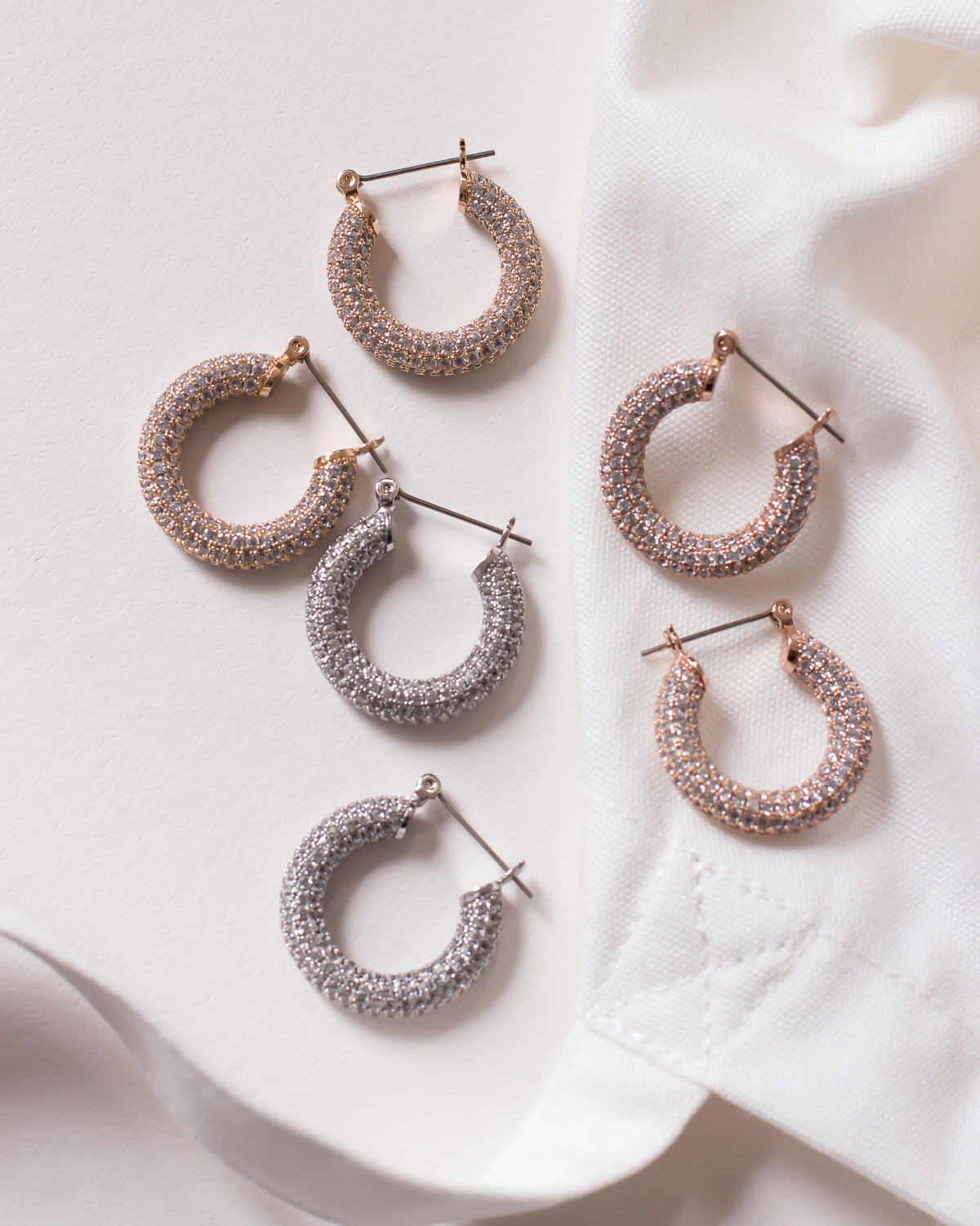 Pave Baby Amalfi Hoops - Gold | Plated Gold