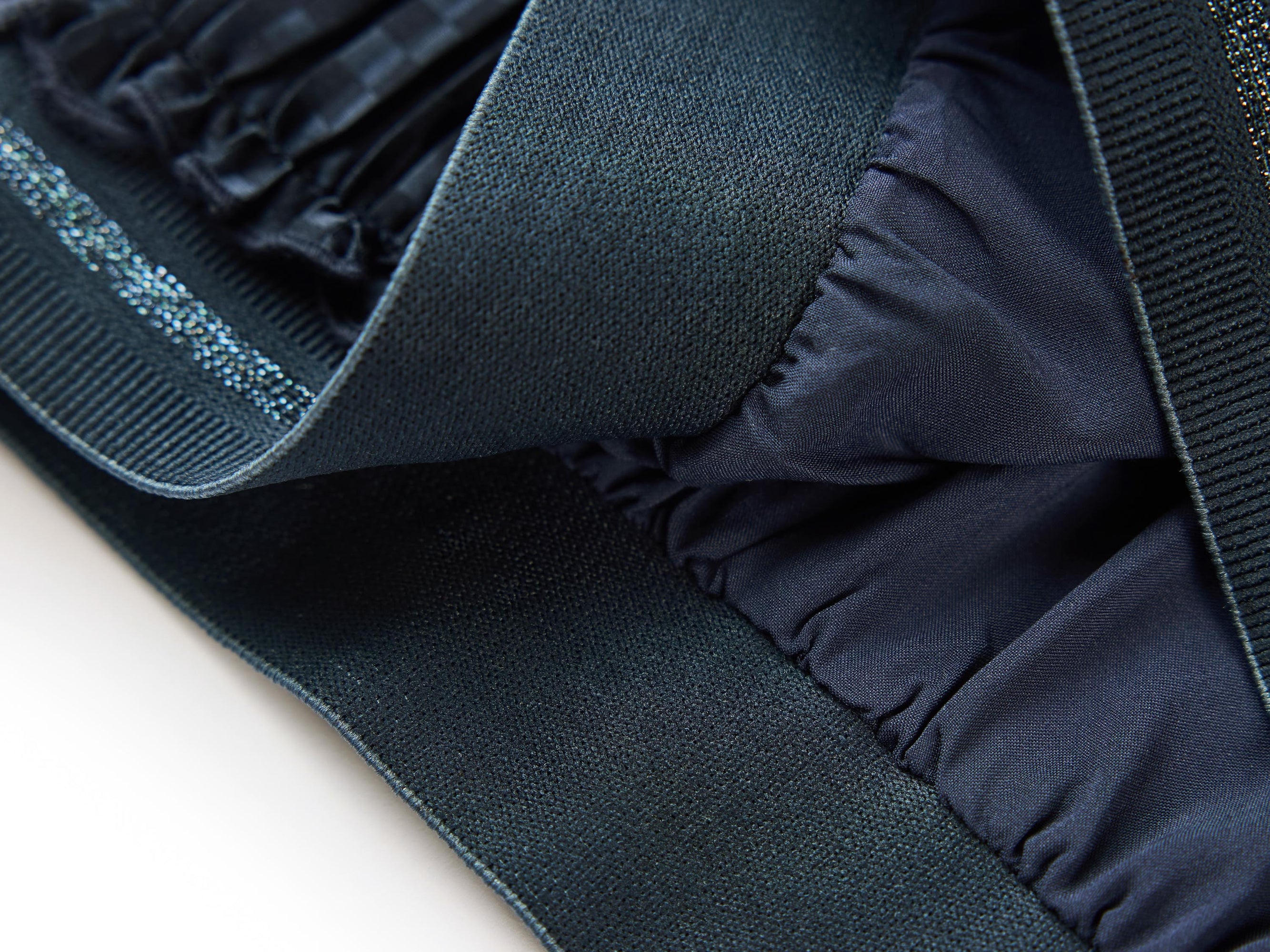Textured Pleated Midi Skirt | Navy