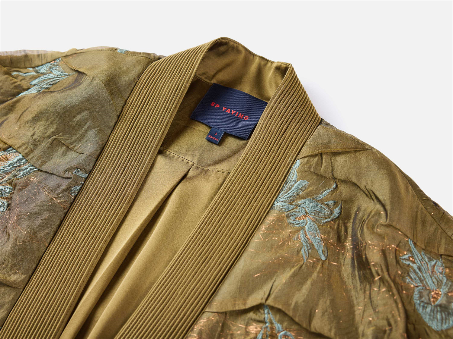 Chinese Style Gold Thread Jacquard Front-Closure Jacket | Green