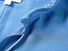 Silk Pleated Blouse | Blue