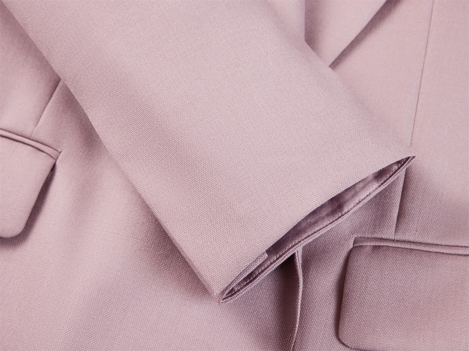 Notched Lapel Double-Breasted Suit Jacket | Purple