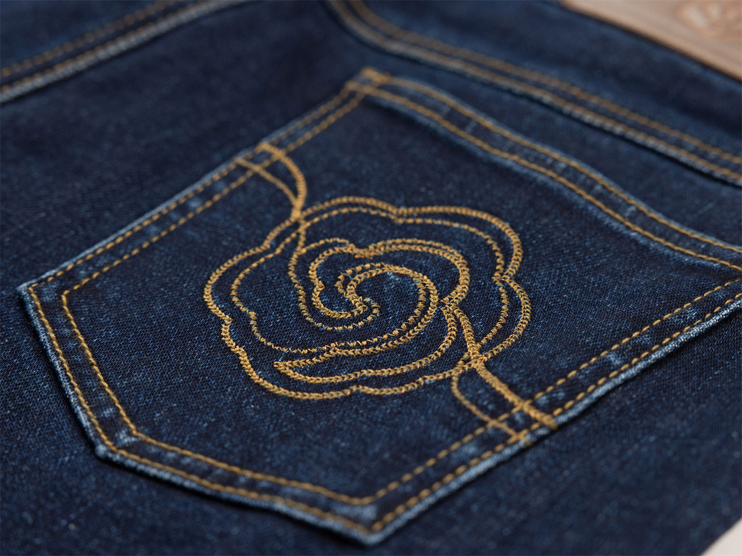 Gradient Straight-Leg Micro-Flare Denim Pants | Navy