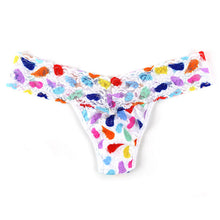 Signature Lace Low Rise Thong | White x Multi (V1)