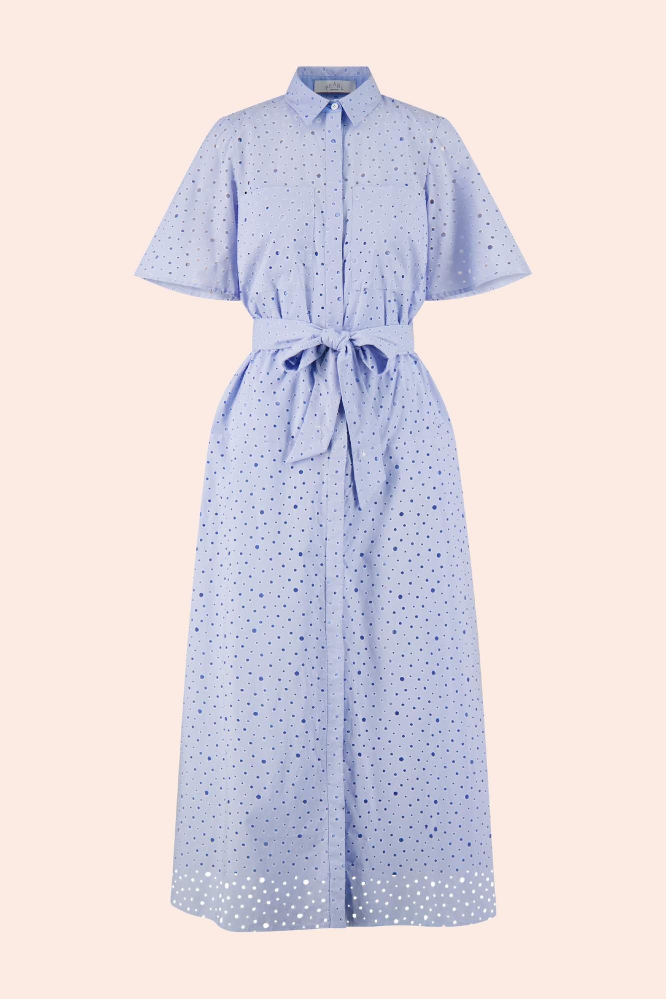Polka Dot Eyelet Shirt Dress | Cloud