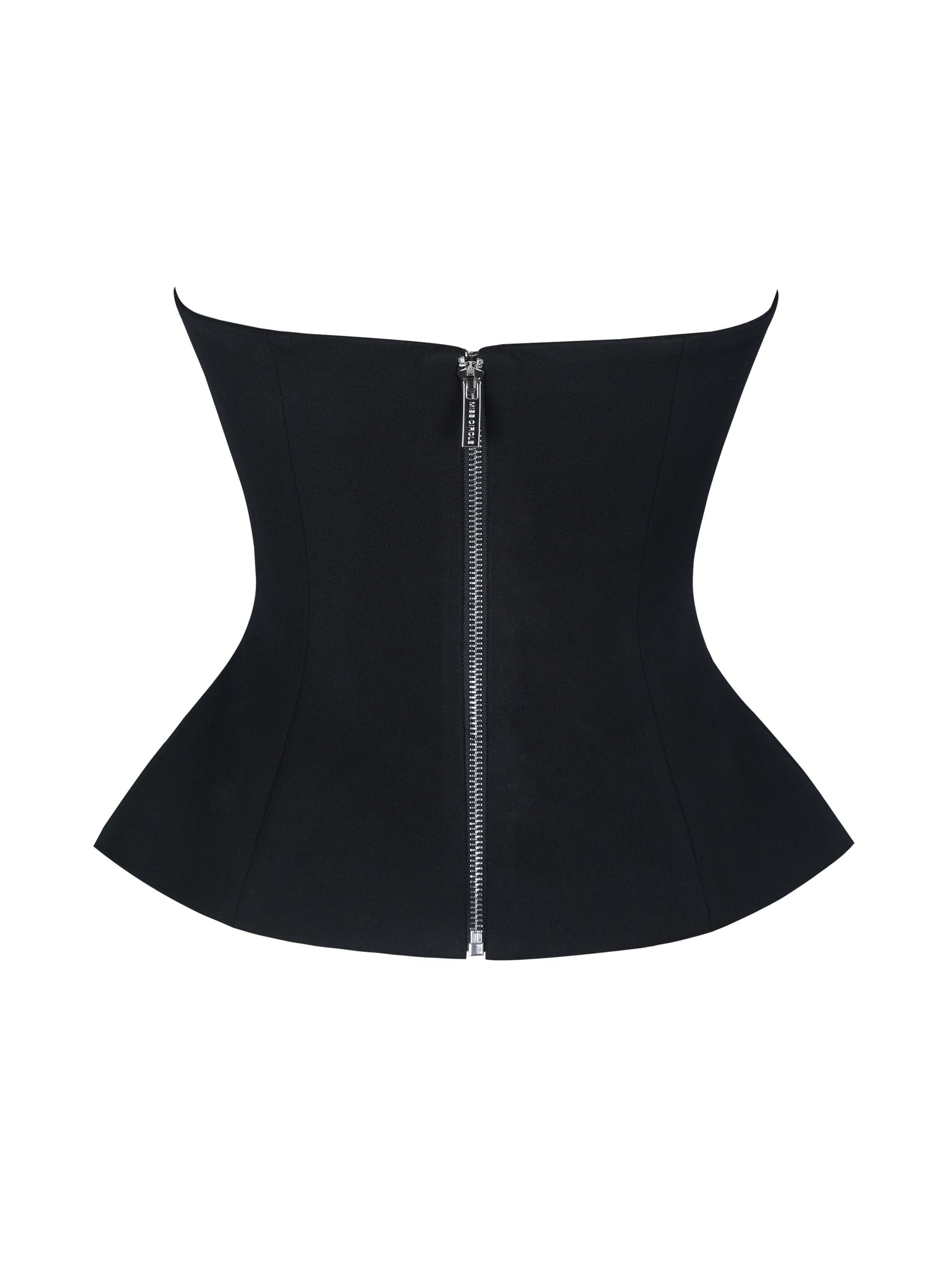 Quinette Peplum Top with Beaded Asymmetrical Cape | Black