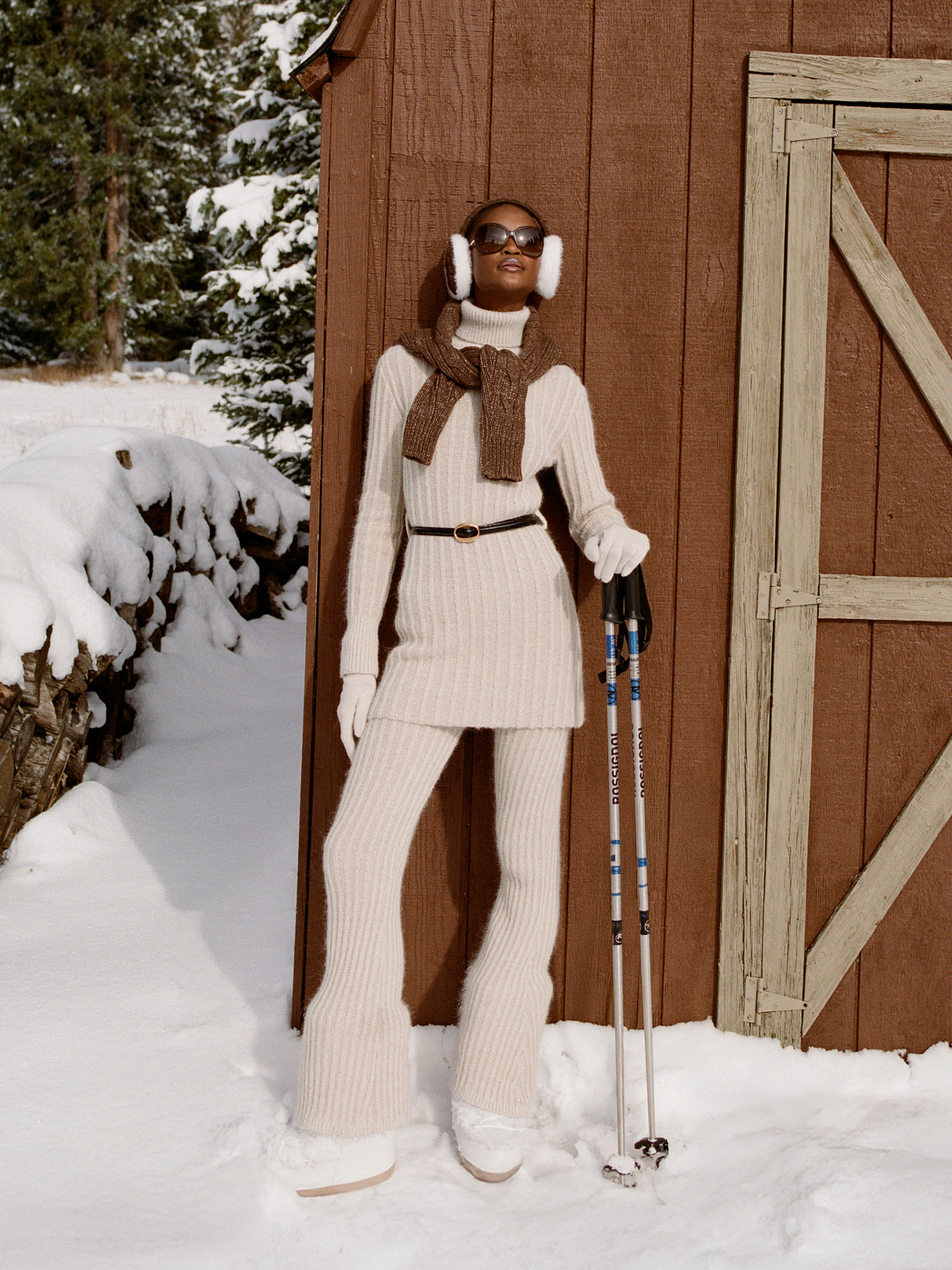 Diana Knitted Leggings | Snow Shimmer