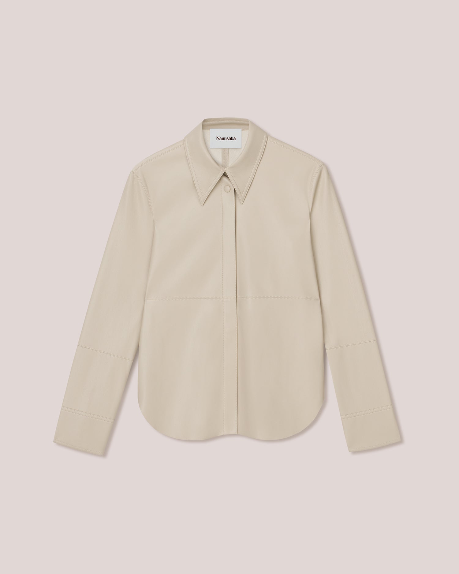 Naum Alt-Leather Shirt | Creme