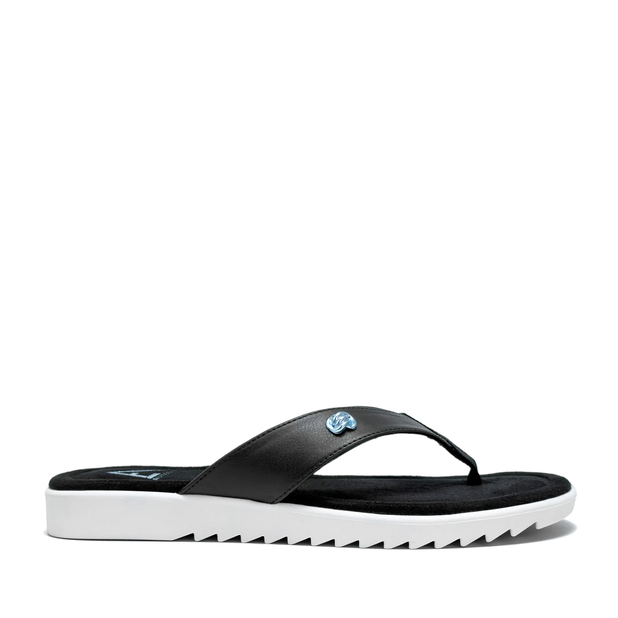 Jordyn Sandal Thong | Black Faux Nappa