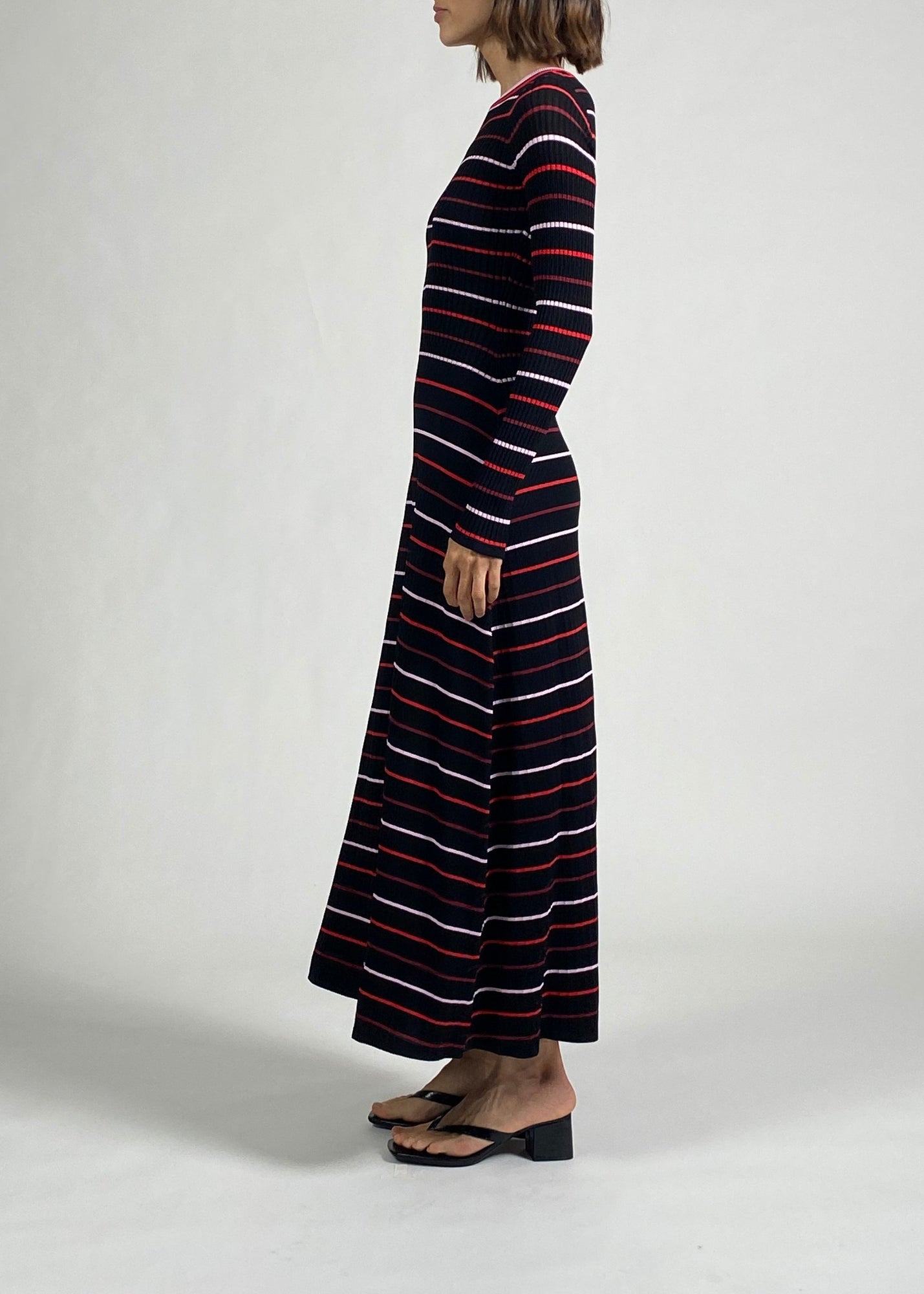 Womens | Dora Dress | Noir Multi Stripe