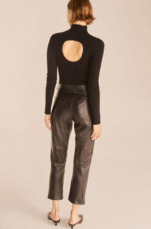 Crop Leather Pant | Black