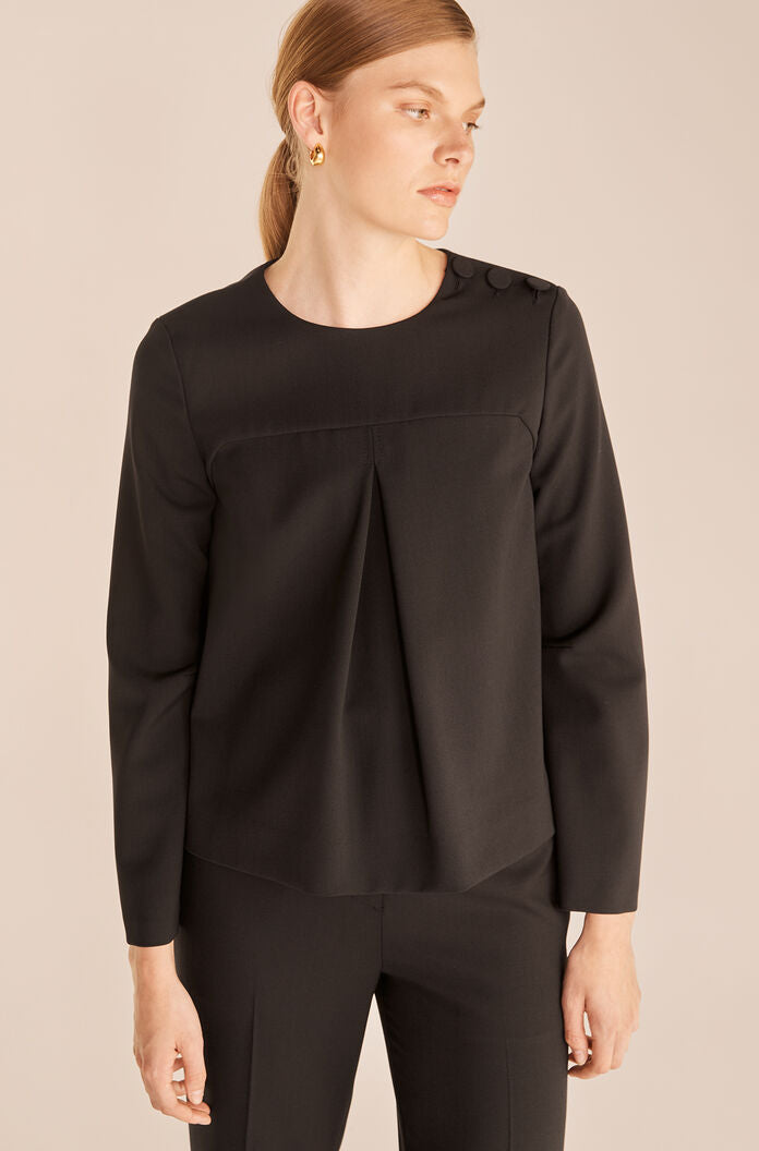 Mod Suiting Blouse | Black