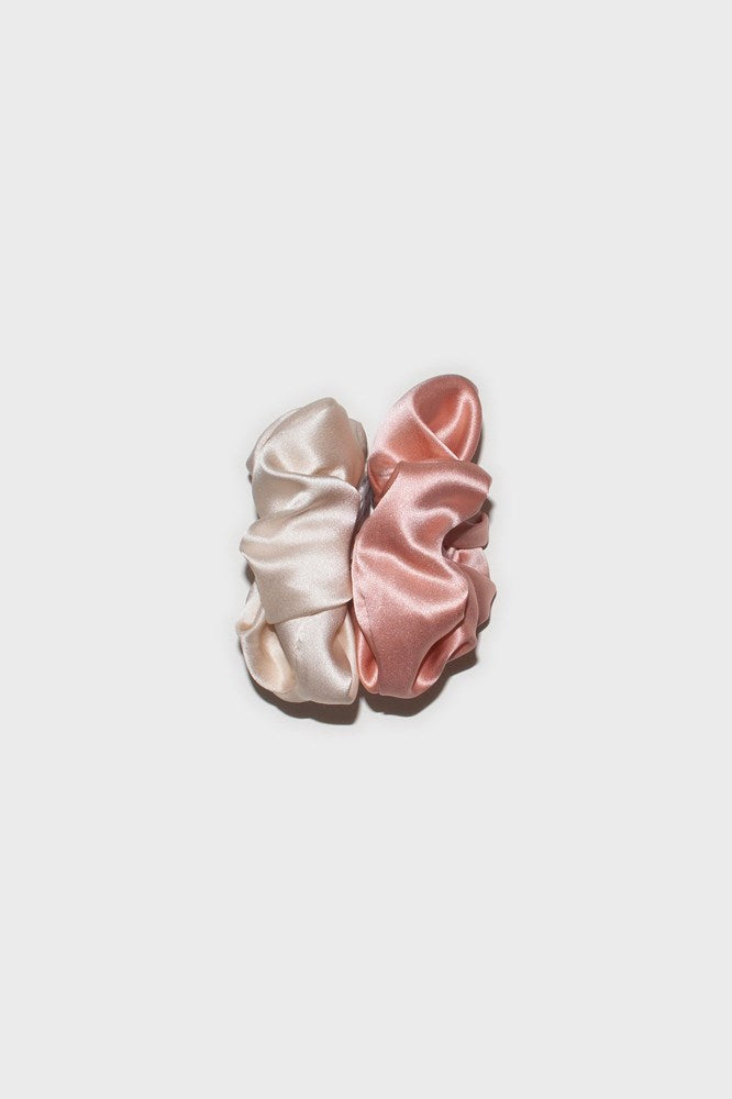 Silk Scrunchie - 2 Pack | Black/Creme