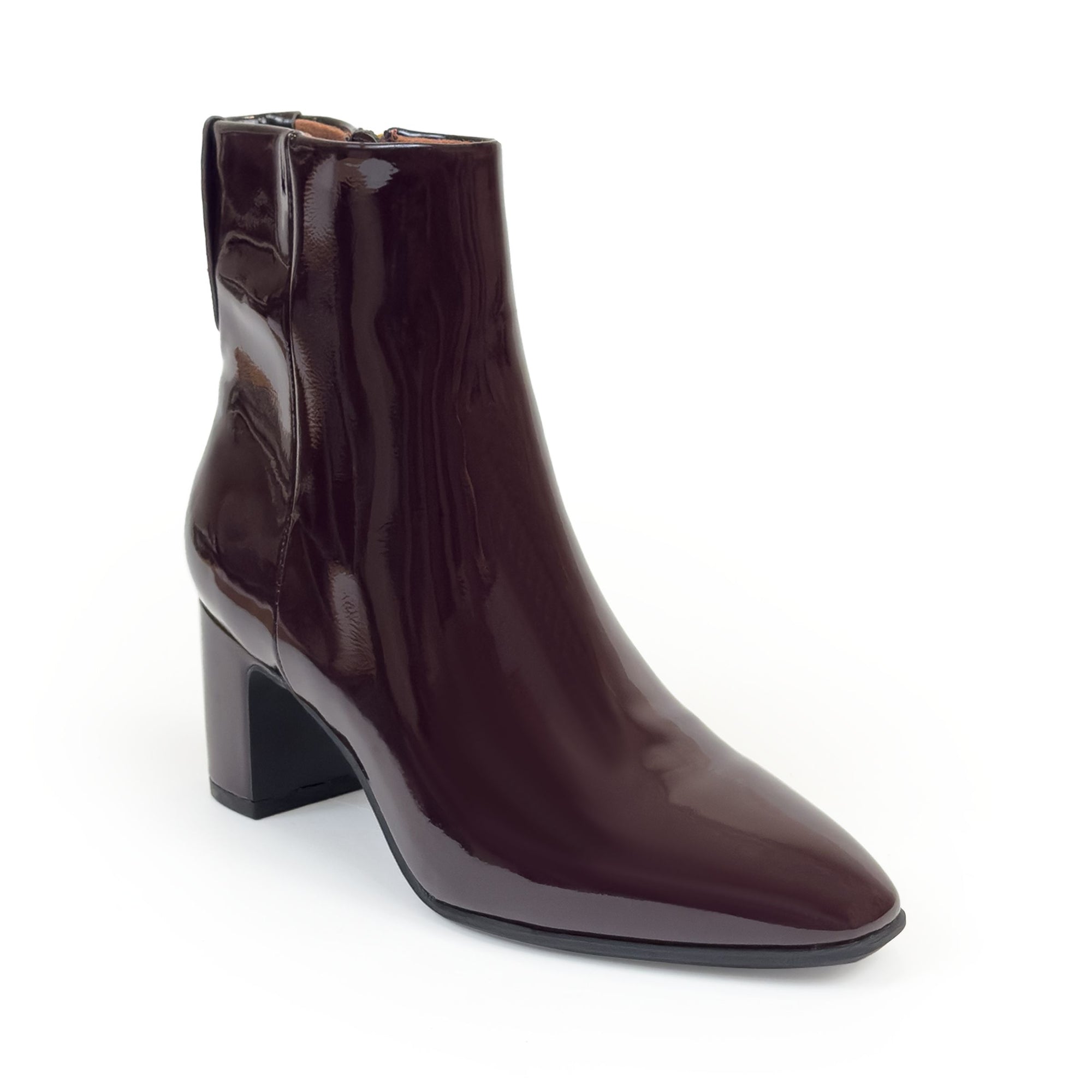 Mari | Fig Crinkle Patent Faux Leather