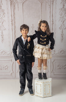 Girl | Charlie Jacquard Glitter Skirt | Gold