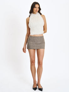 Osira Low-Waisted Micro Skort | Taupe