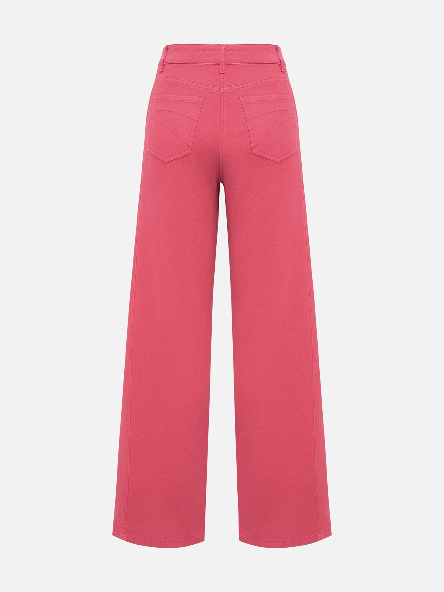 Cotton Linen Straight Jeans | Rose Red