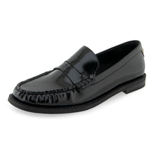 Sienna | Black Crinkle Patent Faux Leather
