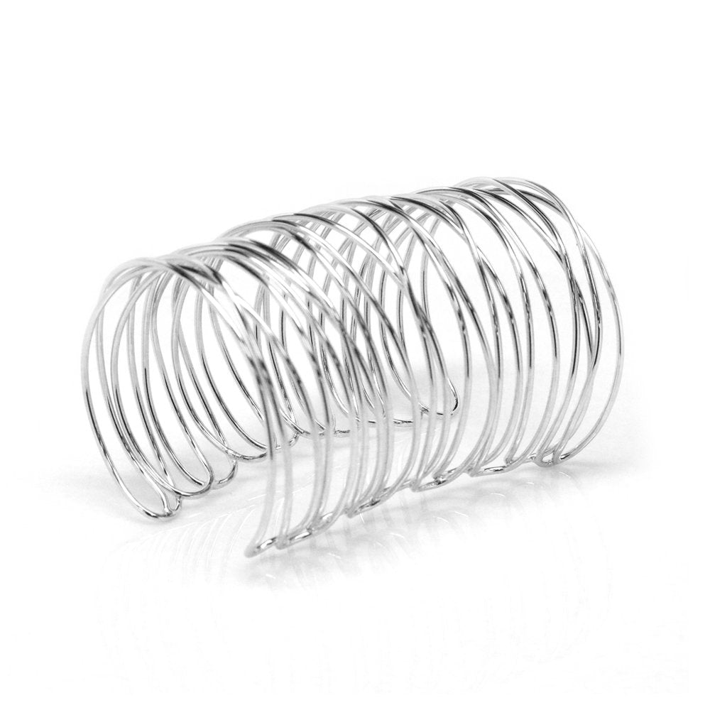 Wire Cuff | Rhodium-Plated Brass