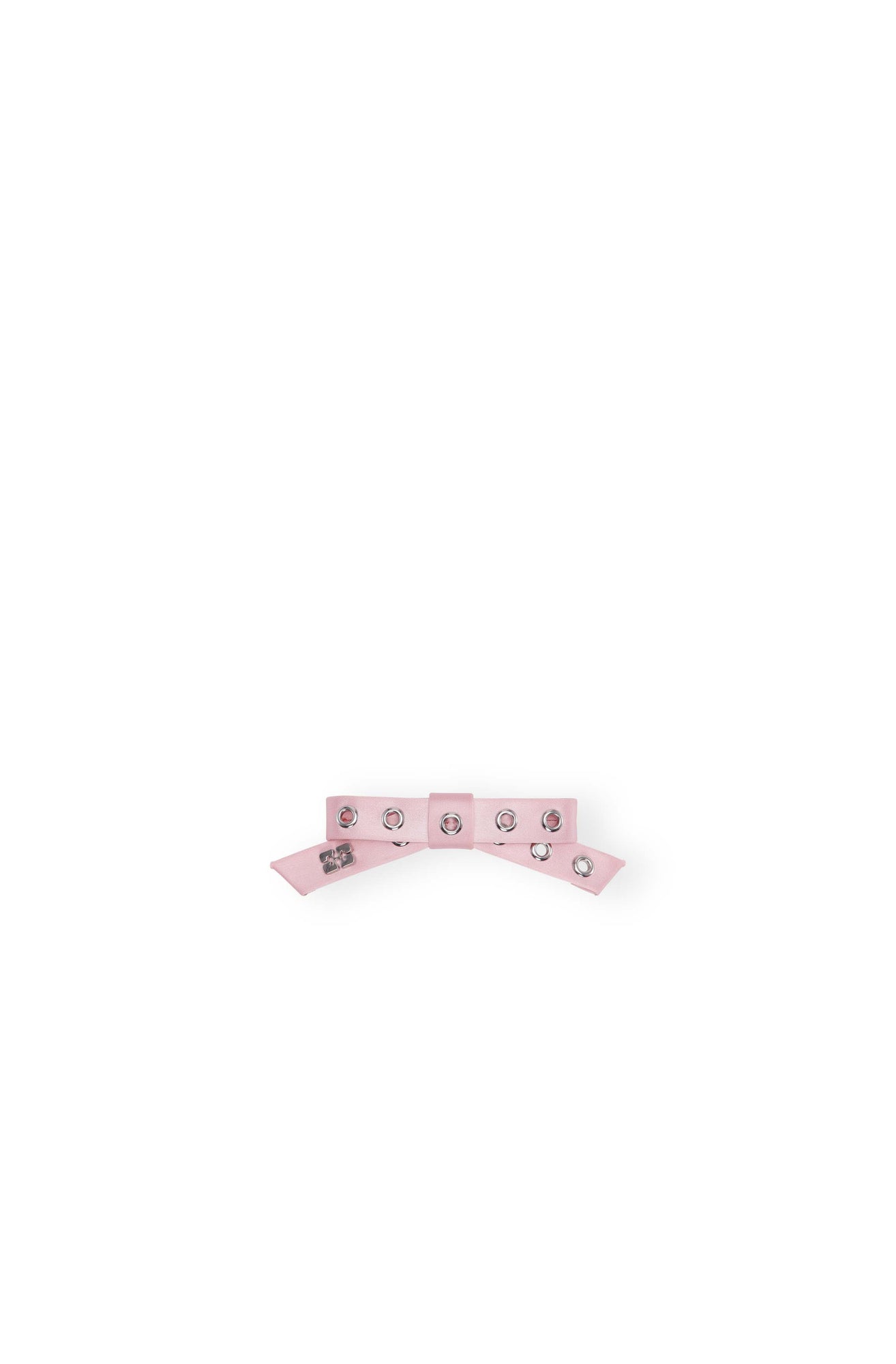 Eyelet Bow Barrette Satin | Chalk Pink