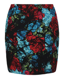 Versace | Floral Printed Zip Front Mini Skirt