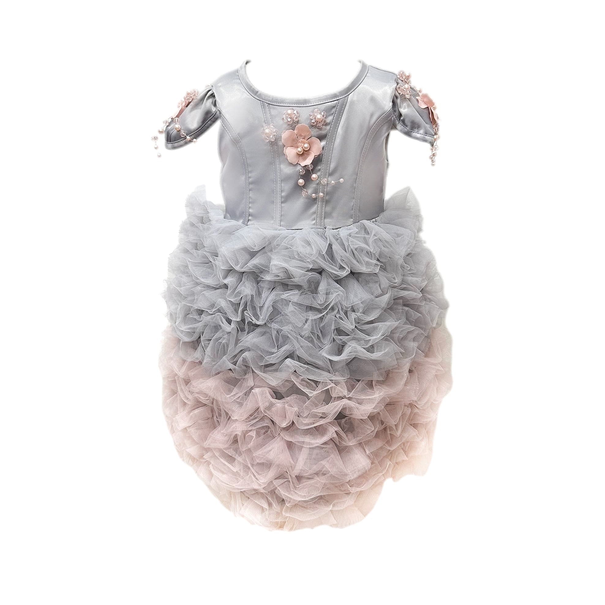 Mia Grey and Pink Ombré Cupcake Tulle Dress | Grey