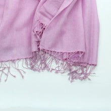 Cashmere Pashmina Scarf With Knotted Fringes | Pink Lavender