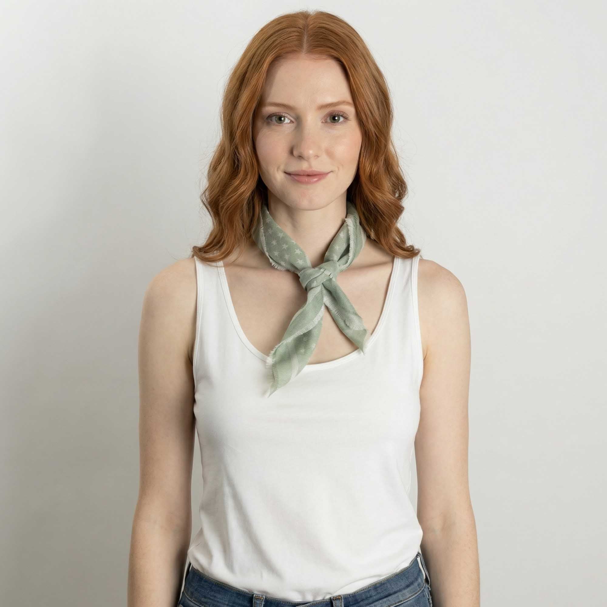 Unisex | Estelle Stars Bandana | Sage / Ivory