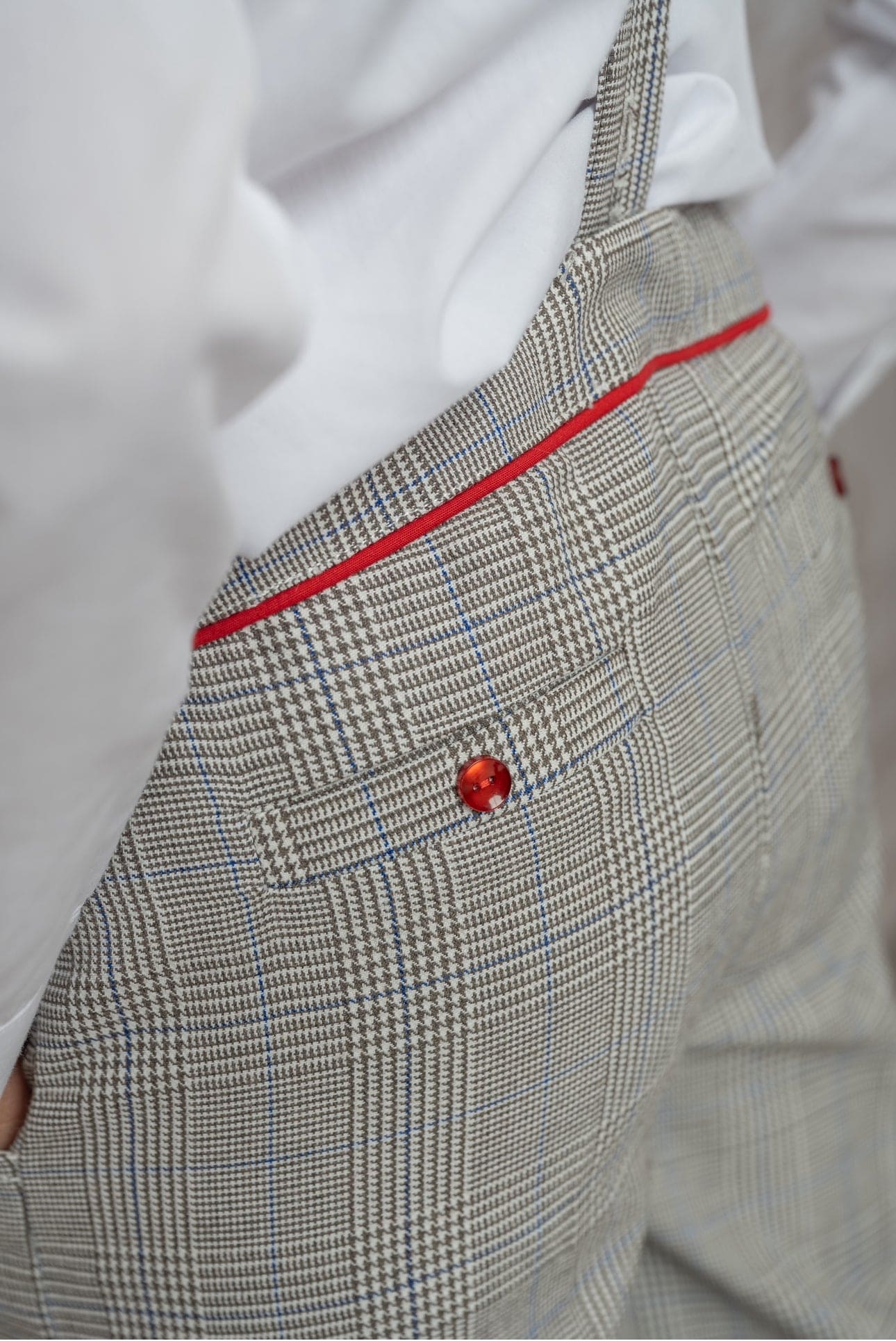 Boy | George Tartan Print Top and Pants Set | White x Black x Gray