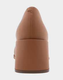 Alae Pump Heel | Tan Genuine Leather