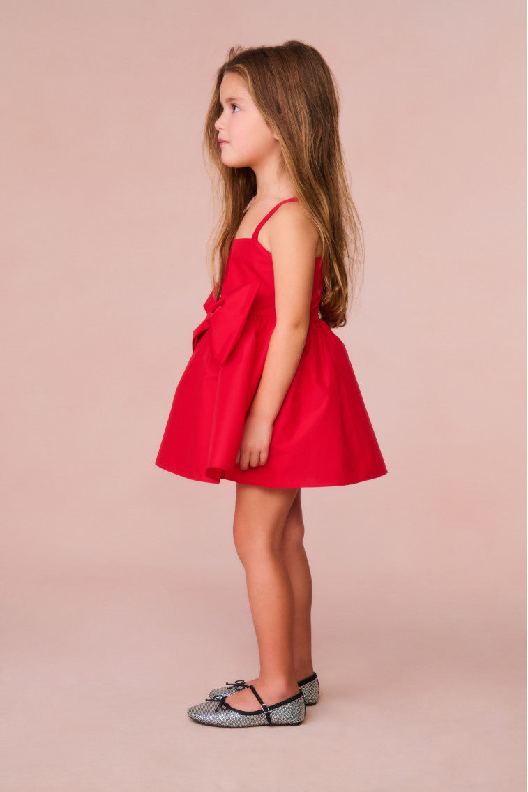 Girls Alejandra Bow Mini Dress | Red