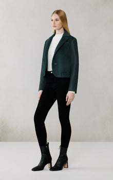 Alesse Blazer Bomber In Wool | Midnight Forest