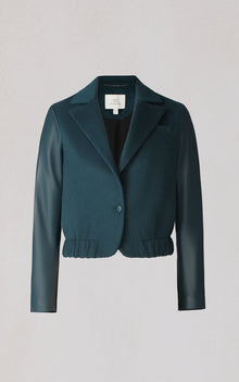 Alesse Blazer Bomber In Wool | Midnight Forest