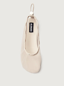 Gill Mesh Ballet Flat | White Leather