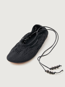 Rosemary Crochet Flat | Black