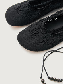 Rosemary Crochet Flat | Black