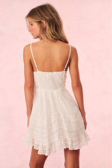 Alonna Cotton Lace-Trimmed Mini Dress | White