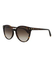 Alexander McQueen | Women | Round Acetate Sunglasses | Avana